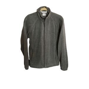 Columbia women’s gray front zip fleece jacket with pockets size small